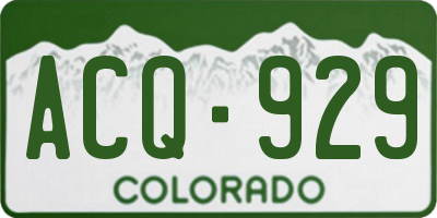 CO license plate ACQ929