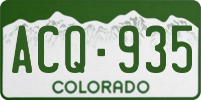 CO license plate ACQ935