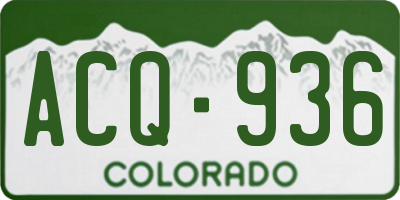 CO license plate ACQ936