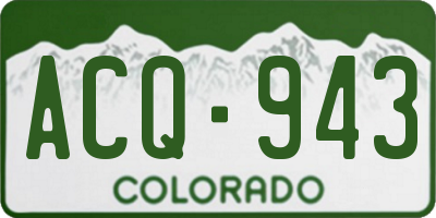 CO license plate ACQ943
