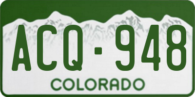 CO license plate ACQ948