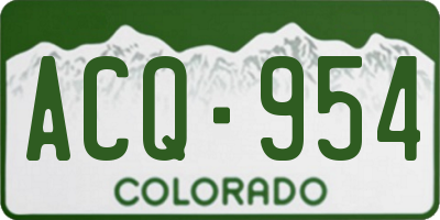 CO license plate ACQ954