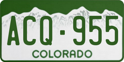 CO license plate ACQ955