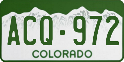 CO license plate ACQ972