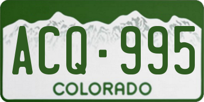 CO license plate ACQ995