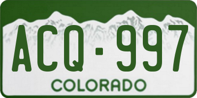 CO license plate ACQ997