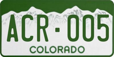 CO license plate ACR005