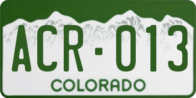 CO license plate ACR013