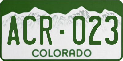 CO license plate ACR023