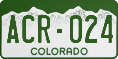 CO license plate ACR024