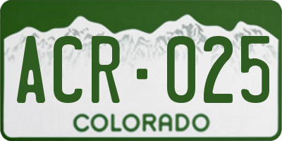 CO license plate ACR025