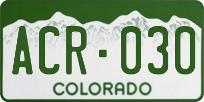 CO license plate ACR030
