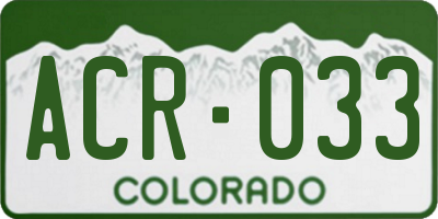 CO license plate ACR033