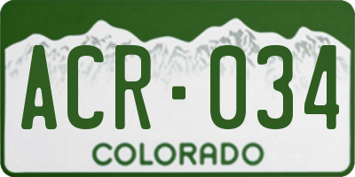 CO license plate ACR034