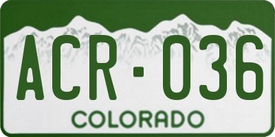 CO license plate ACR036
