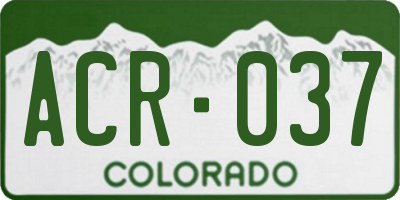CO license plate ACR037