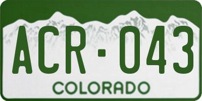 CO license plate ACR043