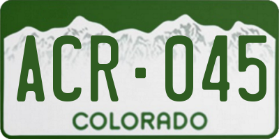CO license plate ACR045