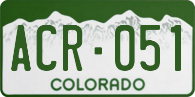 CO license plate ACR051