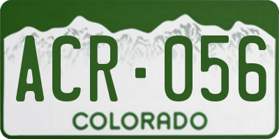 CO license plate ACR056