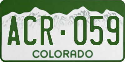 CO license plate ACR059