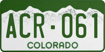 CO license plate ACR061