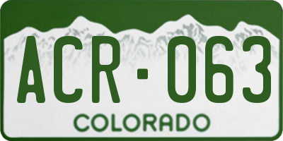 CO license plate ACR063