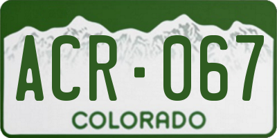 CO license plate ACR067