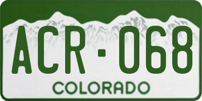 CO license plate ACR068