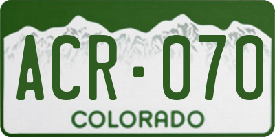 CO license plate ACR070