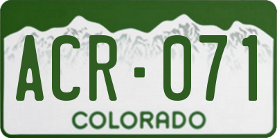 CO license plate ACR071