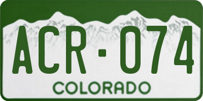 CO license plate ACR074