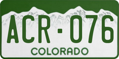 CO license plate ACR076
