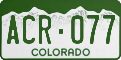 CO license plate ACR077