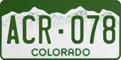 CO license plate ACR078