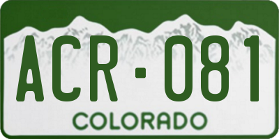 CO license plate ACR081