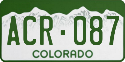 CO license plate ACR087