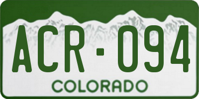 CO license plate ACR094
