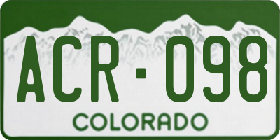 CO license plate ACR098