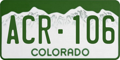 CO license plate ACR106