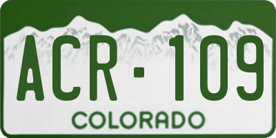 CO license plate ACR109
