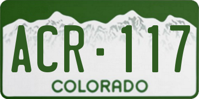 CO license plate ACR117
