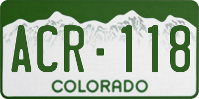 CO license plate ACR118