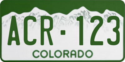 CO license plate ACR123