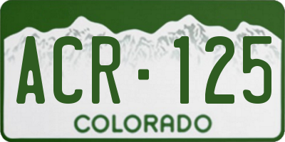 CO license plate ACR125