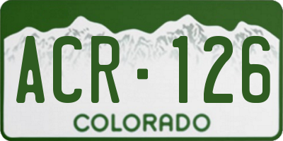 CO license plate ACR126