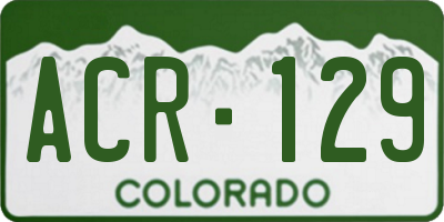 CO license plate ACR129