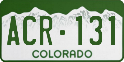 CO license plate ACR131