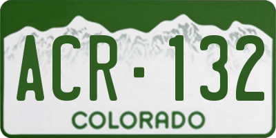 CO license plate ACR132