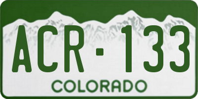 CO license plate ACR133